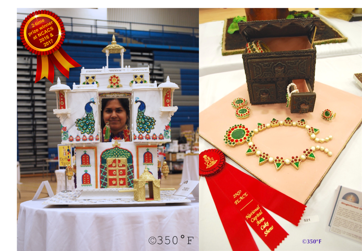 Winner at the National Capital Area Cake Show 2017 in the wedding cake and cookie art categories