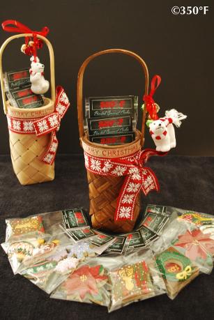 Assortred holiday cookie set with different designs packaged with ribbons by 350 Degree Fahrenheit