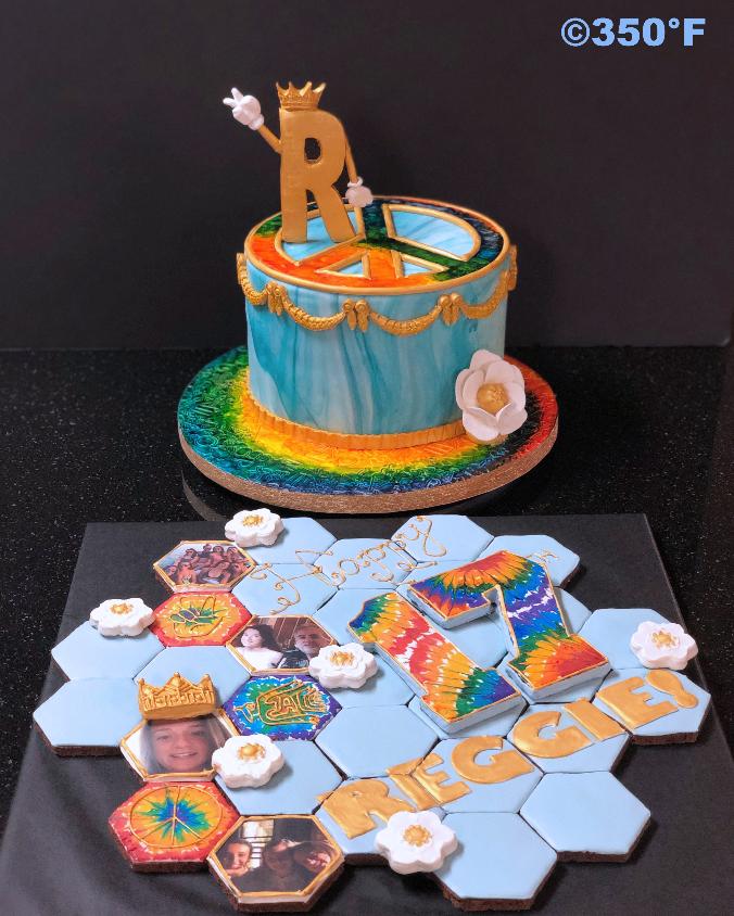 A cake and cookie puzzle ensemble for Reggie's 17th birthday bash