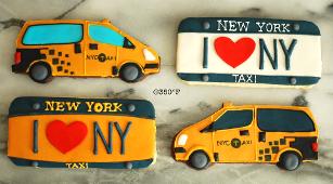 ny license plate and taxi cookies are a perfect parting gifts for guests visiting you