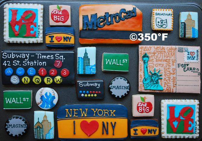 NYC themed decorated cookies