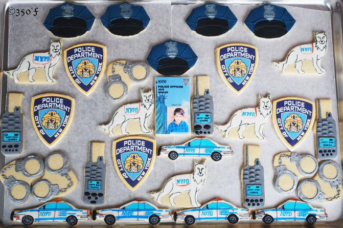 NYPD cookies for a kid's birthday party at school