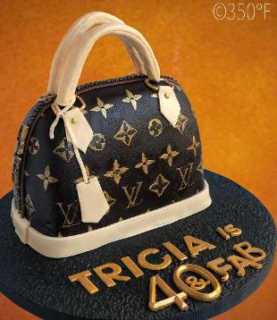 Louis Vuitton handbag cake for a 40th birthday party