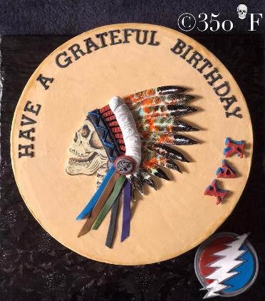 A rocking birthday cake in Grateful Dead theme for Kax