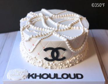 chanel cake with pearls