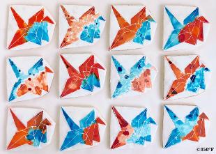origami crane cookies