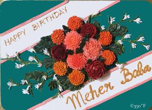 Sheet cake to celebrate Meher Baba's life