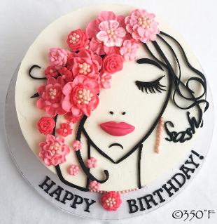 pink floral buttercream cake for a diva