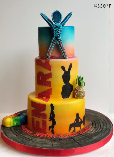 burning man birthday cake sunset silhouettes submarine pineapple motel