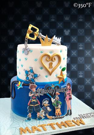 Kingdom Hearts video game tiered birthday cake 