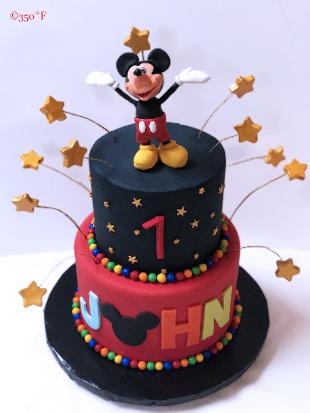 1st birthday mickey mouse tiered cake