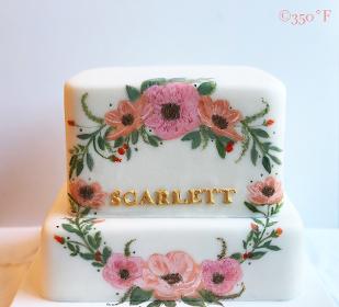 Floral Baptism cake
