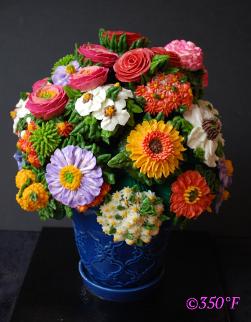 A colorful cupcake bouquet created for a dear friend's birthday