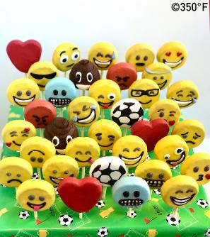 emoji cakepops with soccer ball