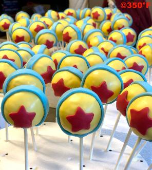 Pixar ball cake pops