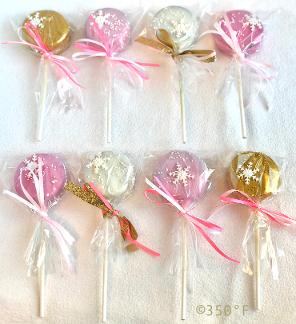 snowflake cakepops for a corporate holiday event