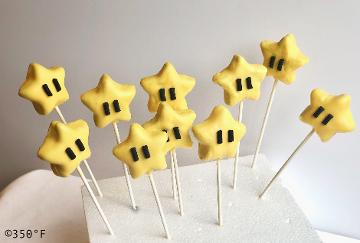 Yellow Star Super Mario themed Cake Pops