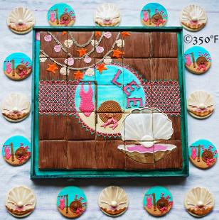 A cookie puzzle to celebrate 70 years of an avid swimmer and beach lover's glorious life