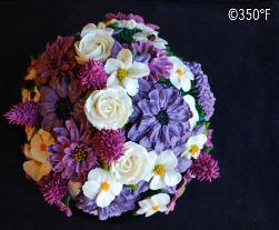 Lavender color scheme floral buttercream cupcake arrangement for a friend