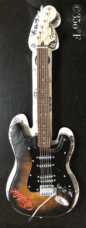 electric guitar cake for a birthday