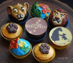 Lion King themed cupcakes for a baby shower
