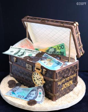 LV Money Suitcase Cake