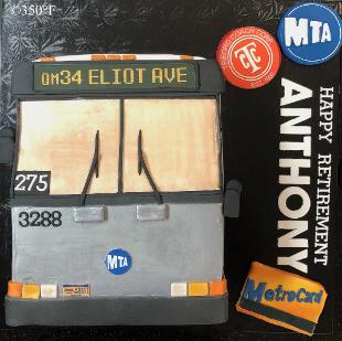 an MTA express bus - a replica in cake