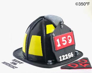 firefighter helmet cake