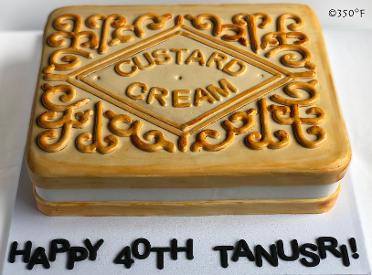 A giant custard creams cake for a 40th birthday bash