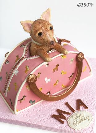 Guess handbag cake and chihuahua dog - Decorated Cake by - CakesDecor