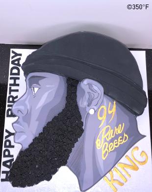 rap artist side profile birthday cake