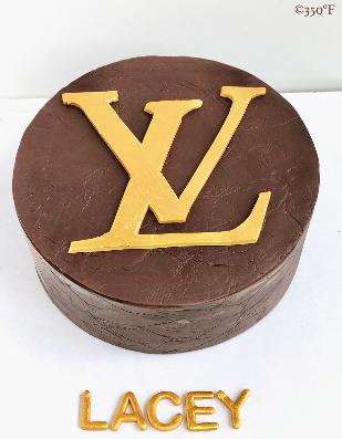 Louis Vuiton logo cake for a birthday