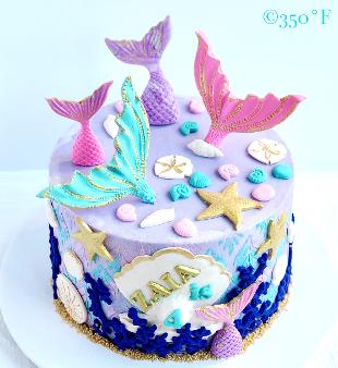 Mermaid cake for a 4th birthday party