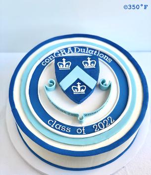 graduation cake with 3D logo