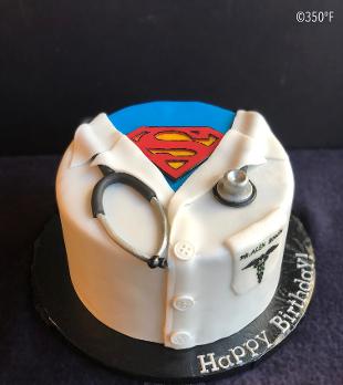 superhero doctor birthday cake
