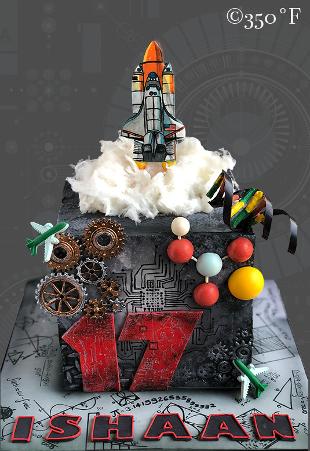 engineering themed birthday cake