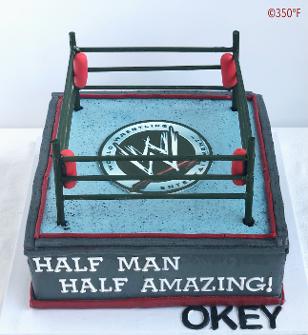 wrestling rink cake