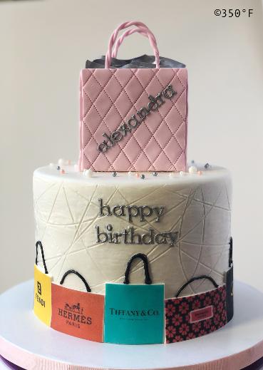 shopping bag cake birthday high end fashion diva