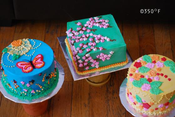 Spring cakes with garden beauties