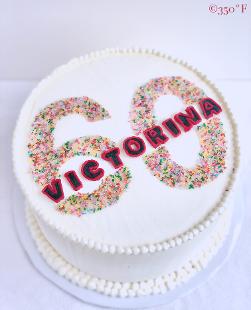 60th birthday cake with sanding sugar
