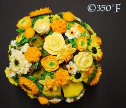 Personalized yellow floral bouquet for a Sweet 16